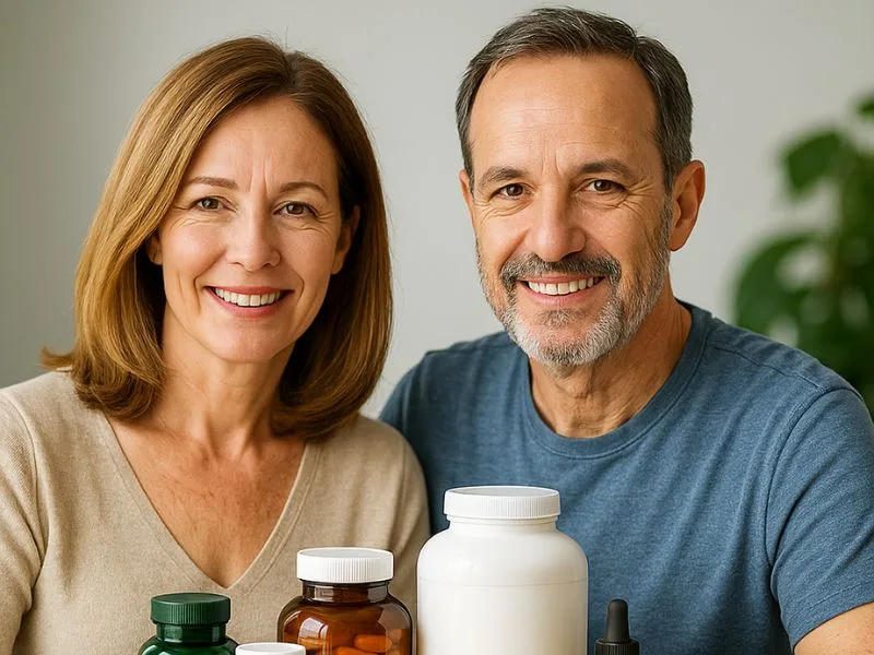 أفضل المكملات لصحة الرجال والنساء بعد الأربعين لتعزيز الطاقة والمناعة ودعم وظائف الجسم