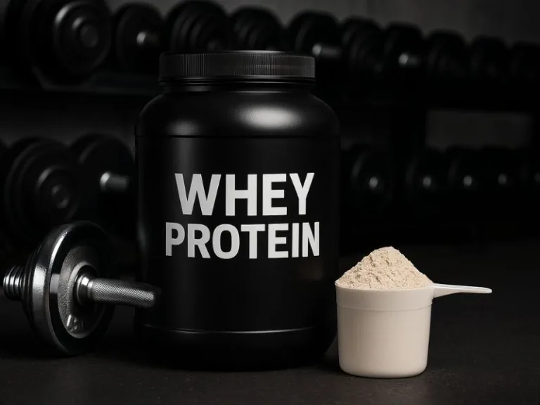 مسحوق بروتين مصل الحليب لبناء العضلات في بيئة رياضية واقعية