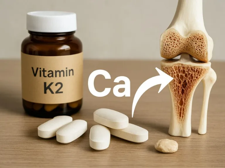 فيتامين k2 يساعد في توجيه الكالسيوم إلى العظام لتعزيز قوتها وصحتها