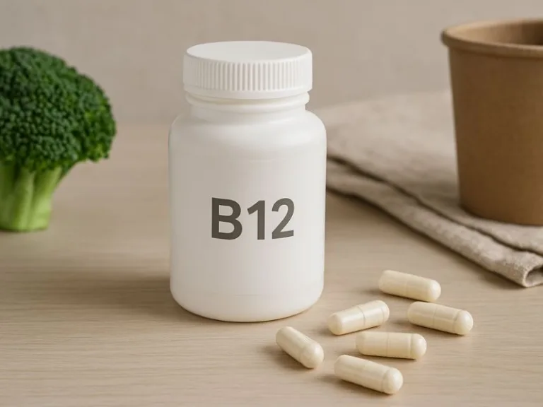 مكملات b12 بدون ألوان صناعية أو مواد حافظة لتعزيز الطاقة والصحة العامة