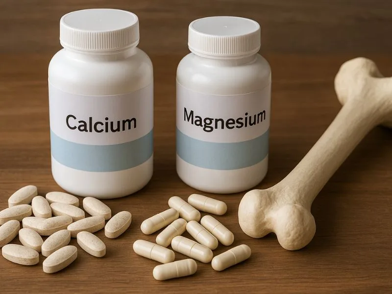 مكملات تحتوي على الكالسيوم والمغنيسيوم لتعزيز صحة العظام والوقاية من هشاشتها