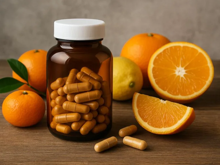 مكملات فيتامين c من مستخلصات طبيعية بالكامل مثل البرتقال والليمون لتعزيز المناعة
