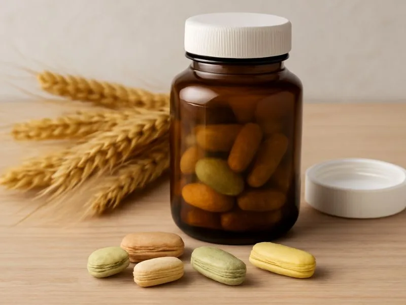 مكملات فيتامينات متعددة خالية من الجلوتين أو سواغات القمح لتعزيز الصحة بشكل طبيعي